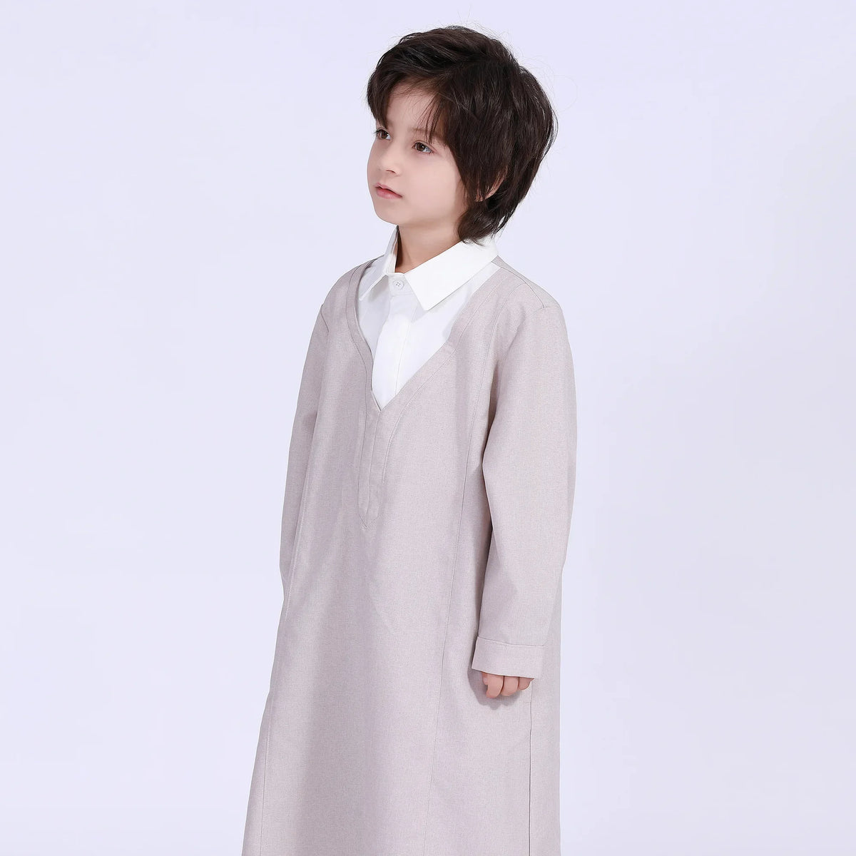 130 | 7-8Y Beige 130 | 7-8Y,99,91,46,- Color-Blocked Thoub Thoub For Boys Image