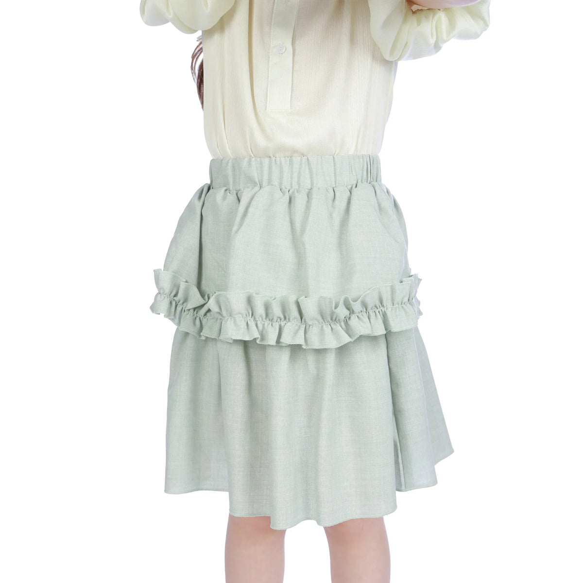 Light Green Skater Formal Skirt For Girls Image