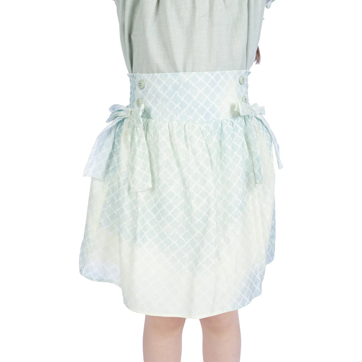 Mint Green Skater Formal Skirt For Girls Image