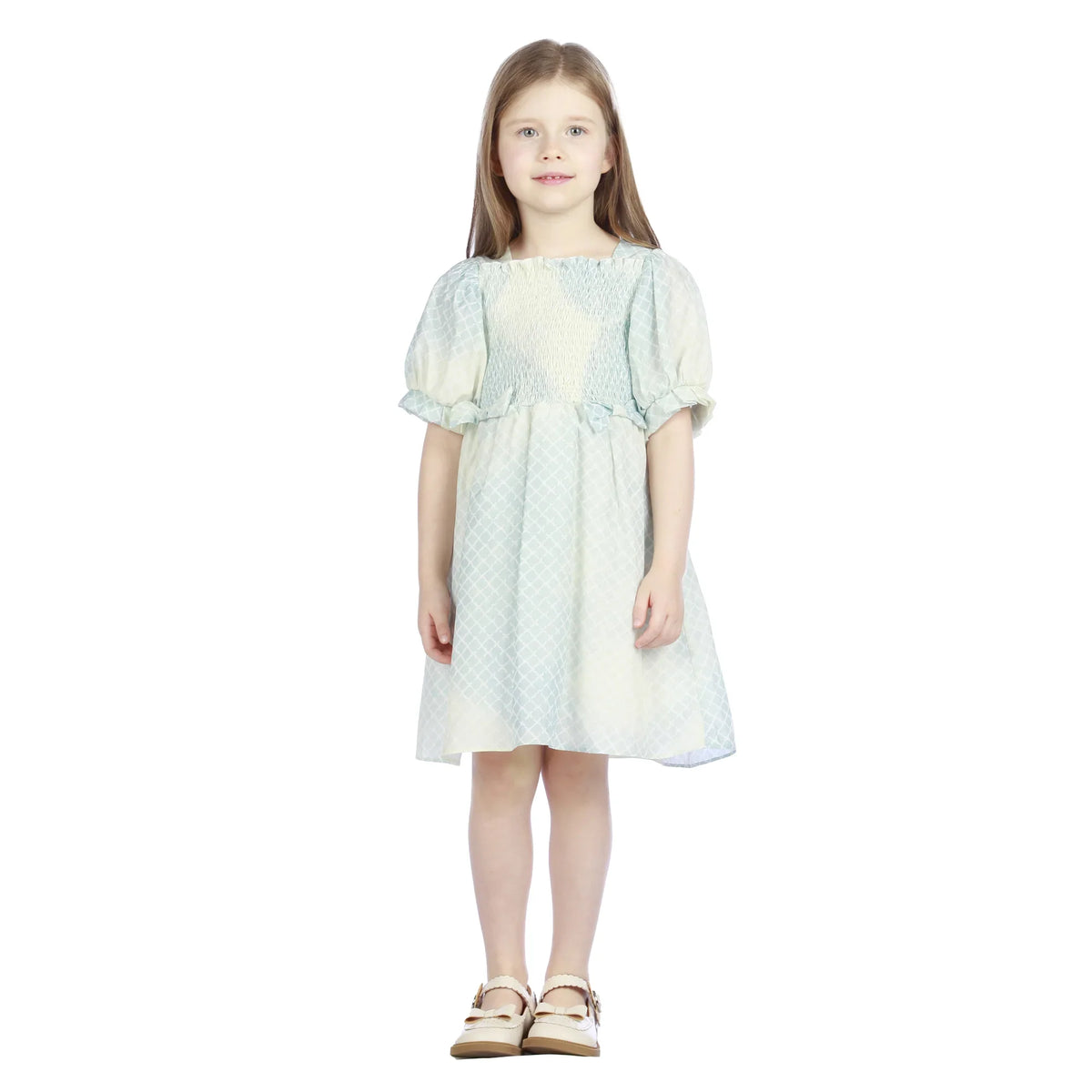 Checked Formal Dress For Girls Image