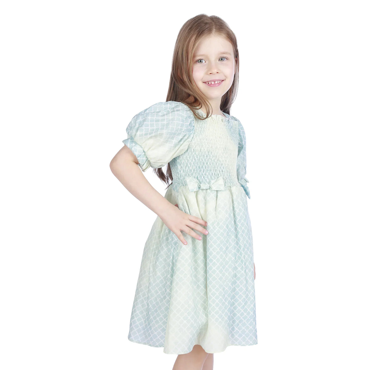 Checked Formal Dress For Girls Image