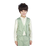 Light Green Plain Formal Waistcoat For Boys Image