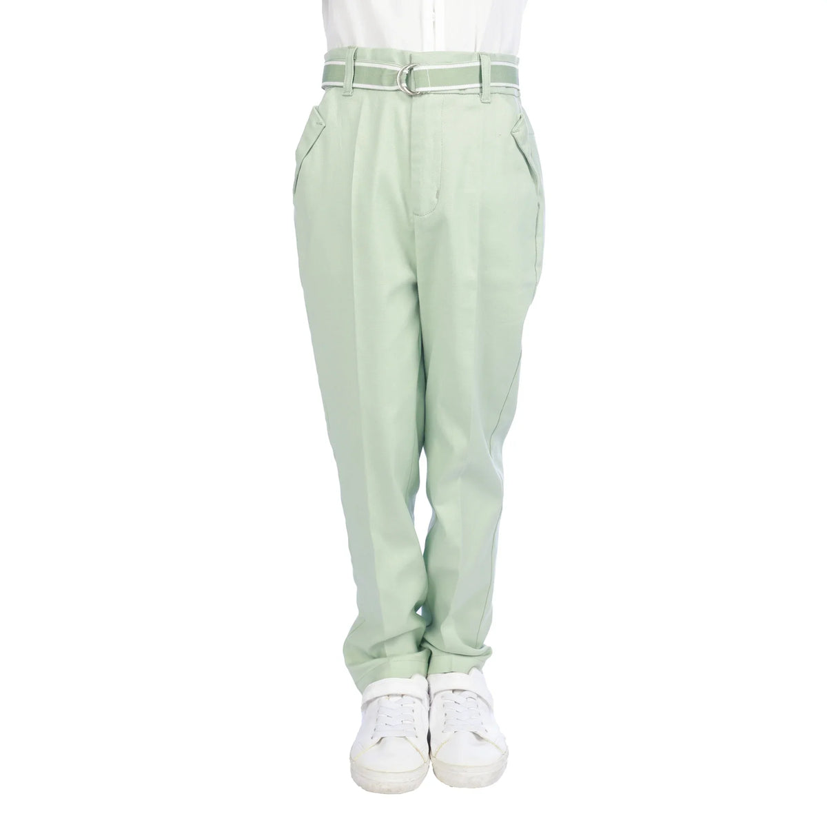 Light Green Skinny Formal Pants For Boys Image