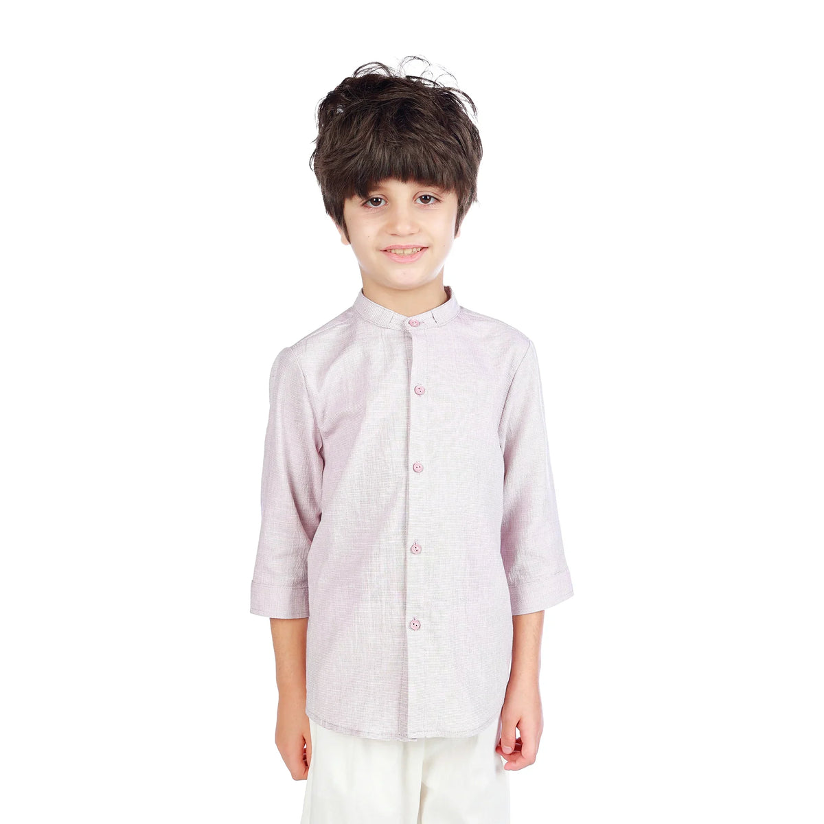 Light Purple Solid Formal Shirt For Boys Image