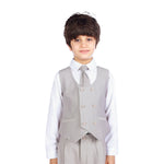 Dark Purple Solid Formal Waistcoat For Boys Image