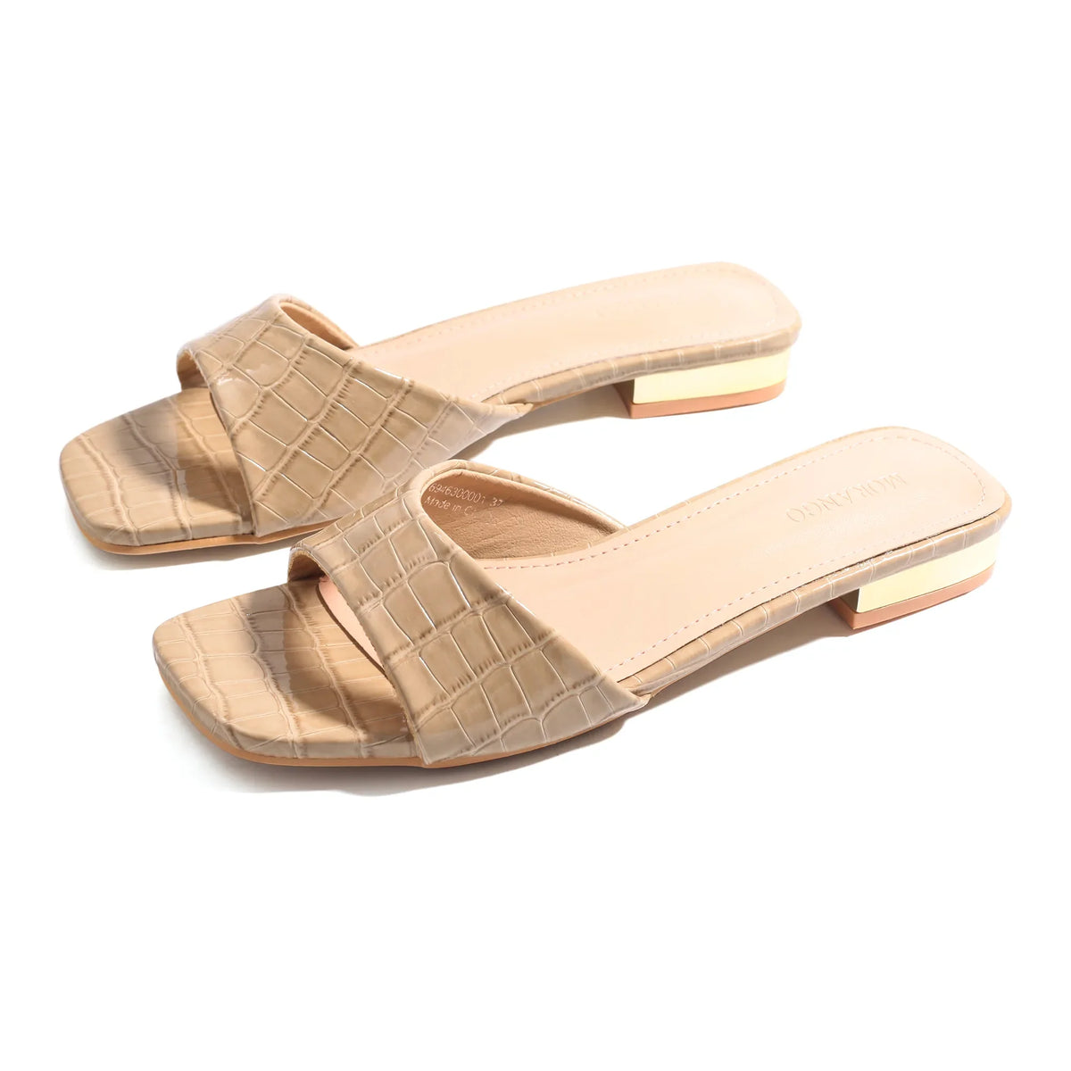 Khaki Elegant Slippers For Women Image