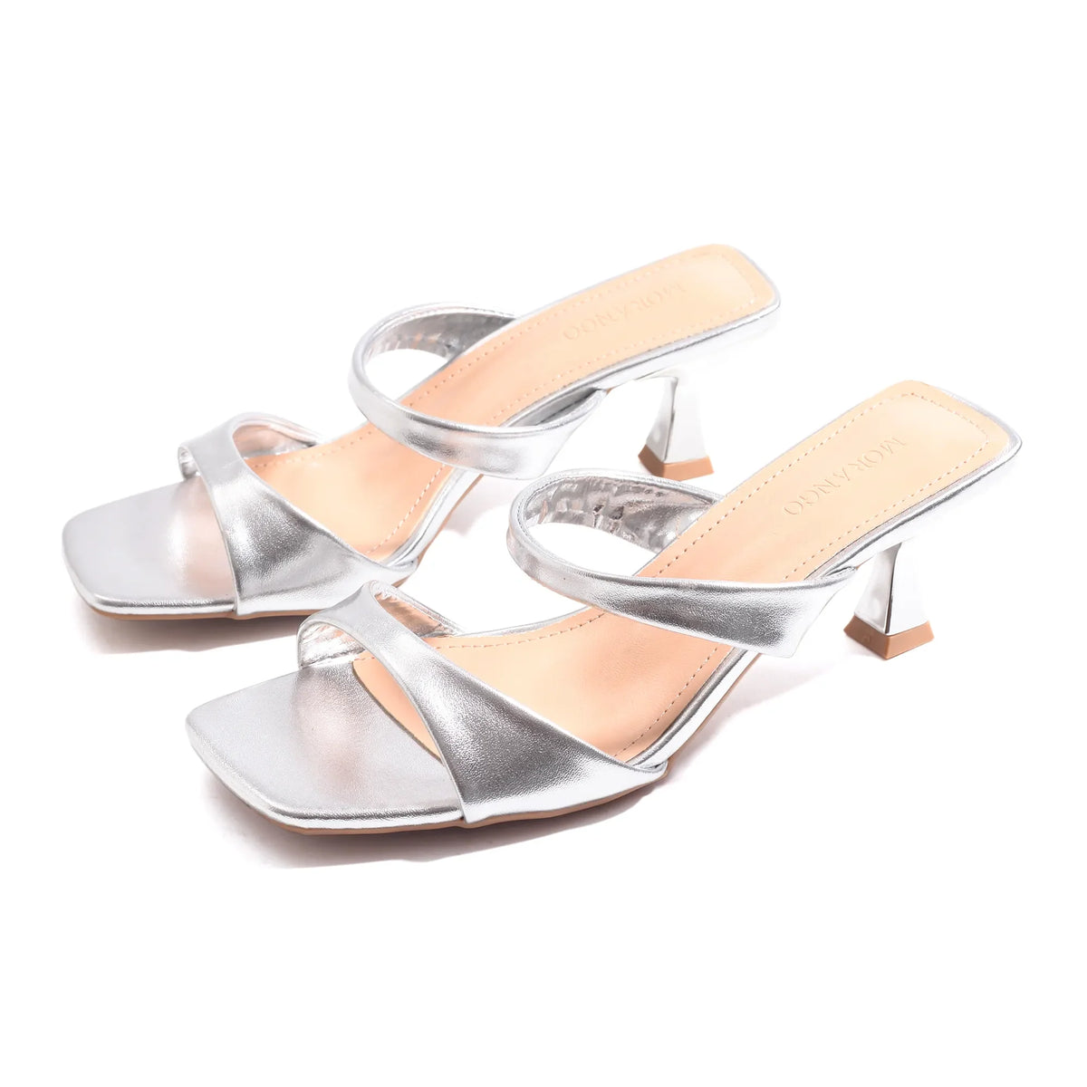 Silver Elegant Slippers For Women Image