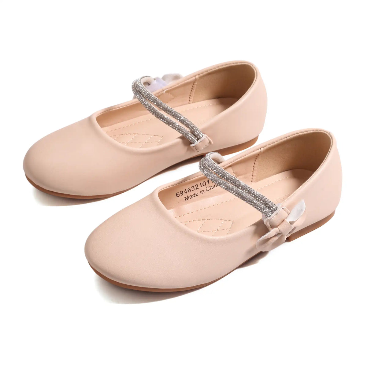 Beige Elegant Flat Shoes For Girls Image