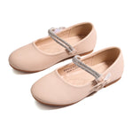 Beige Elegant Flat Shoes For Girls Image