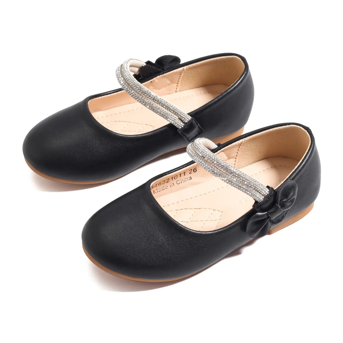 Black Elegant Flat Shoes For Girls Image