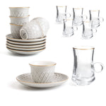 Free Gray Blue Tea & Coffee Cup Set 18PC Image