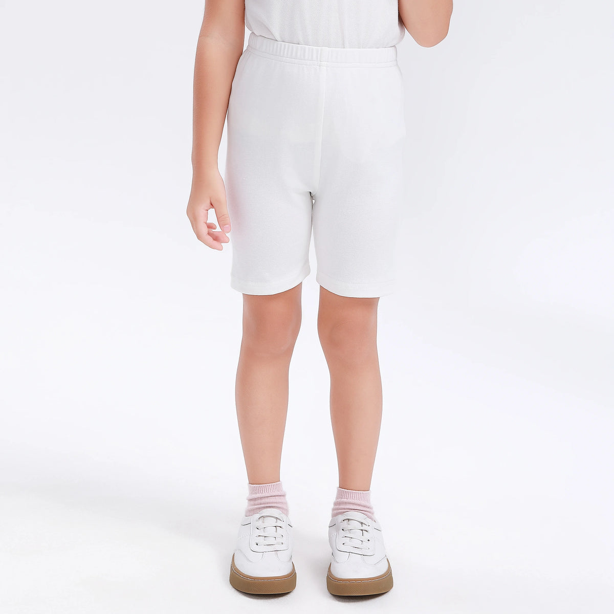White Uniform Leggings for Girls Image