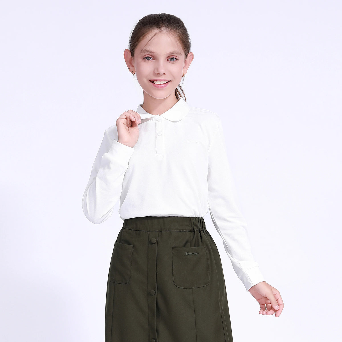 White Uniform Polo Shirt for Girls Image