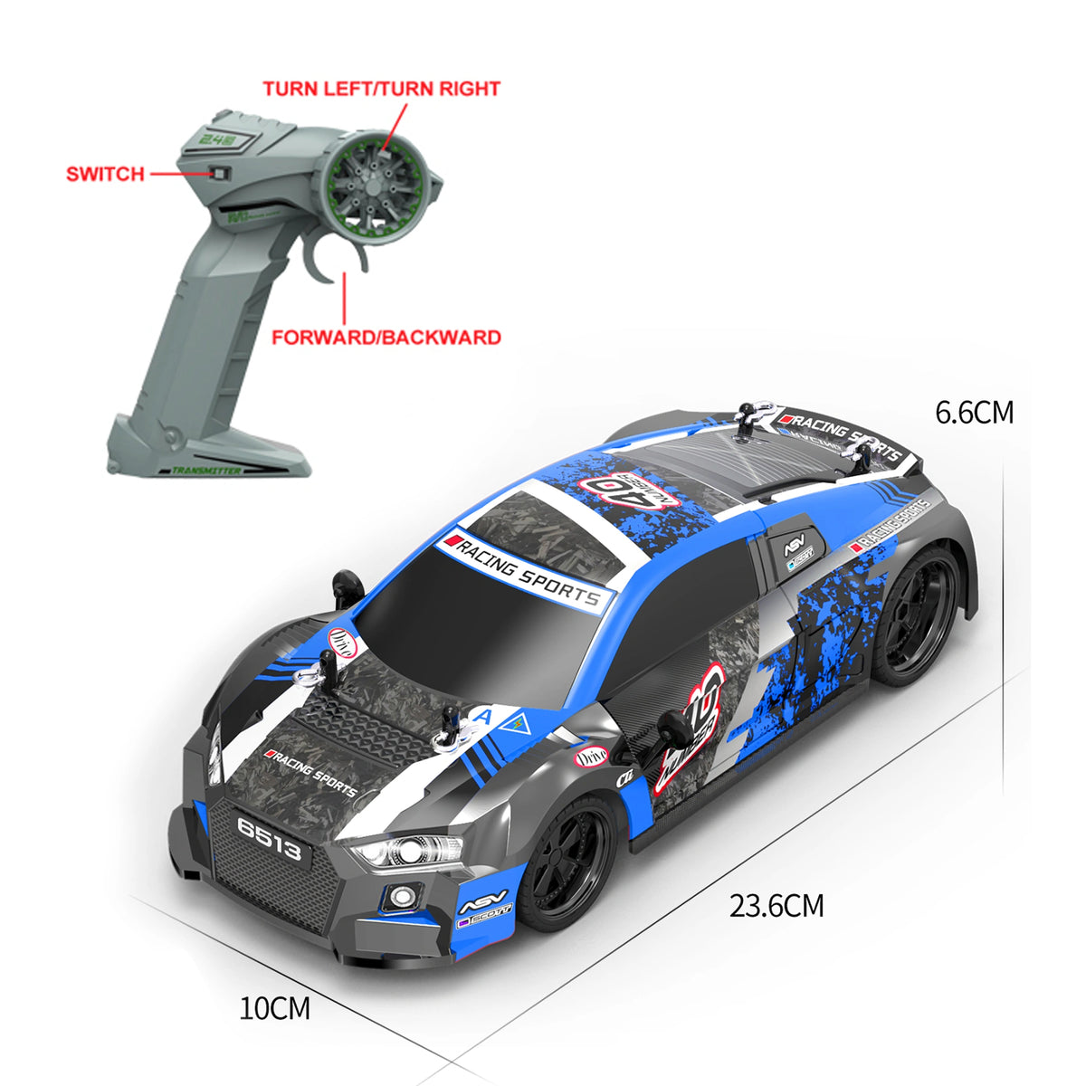 6Y Blue 1: 18Pvc Racing Remote Control Car Image