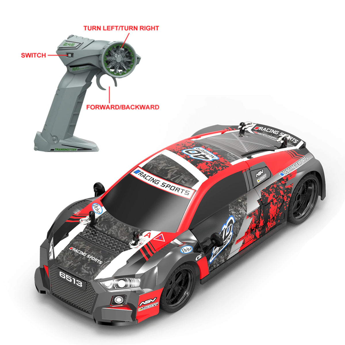 6Y Red 1: 18Pvc Racing Remote Control Car Image