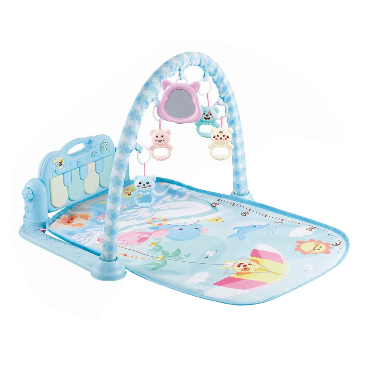 0M Blue Puppy With An Elephant And Alligator Blanket Pedal Image