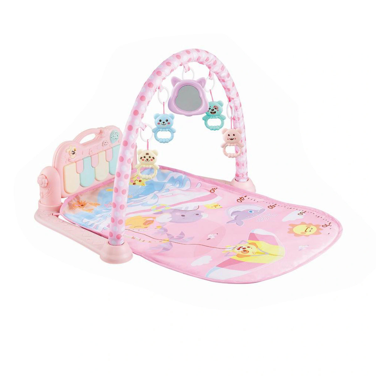 0M Pink Puppy With An Elephant And Alligator Blanket Pedal Image