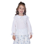 Off White Laced Classic Blouse For Girls Image