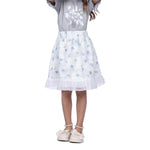 Blue Floral Classic Skirt For Girls Image