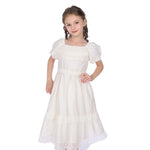 Light Beige Embroidery Classic Dress For Girls Image