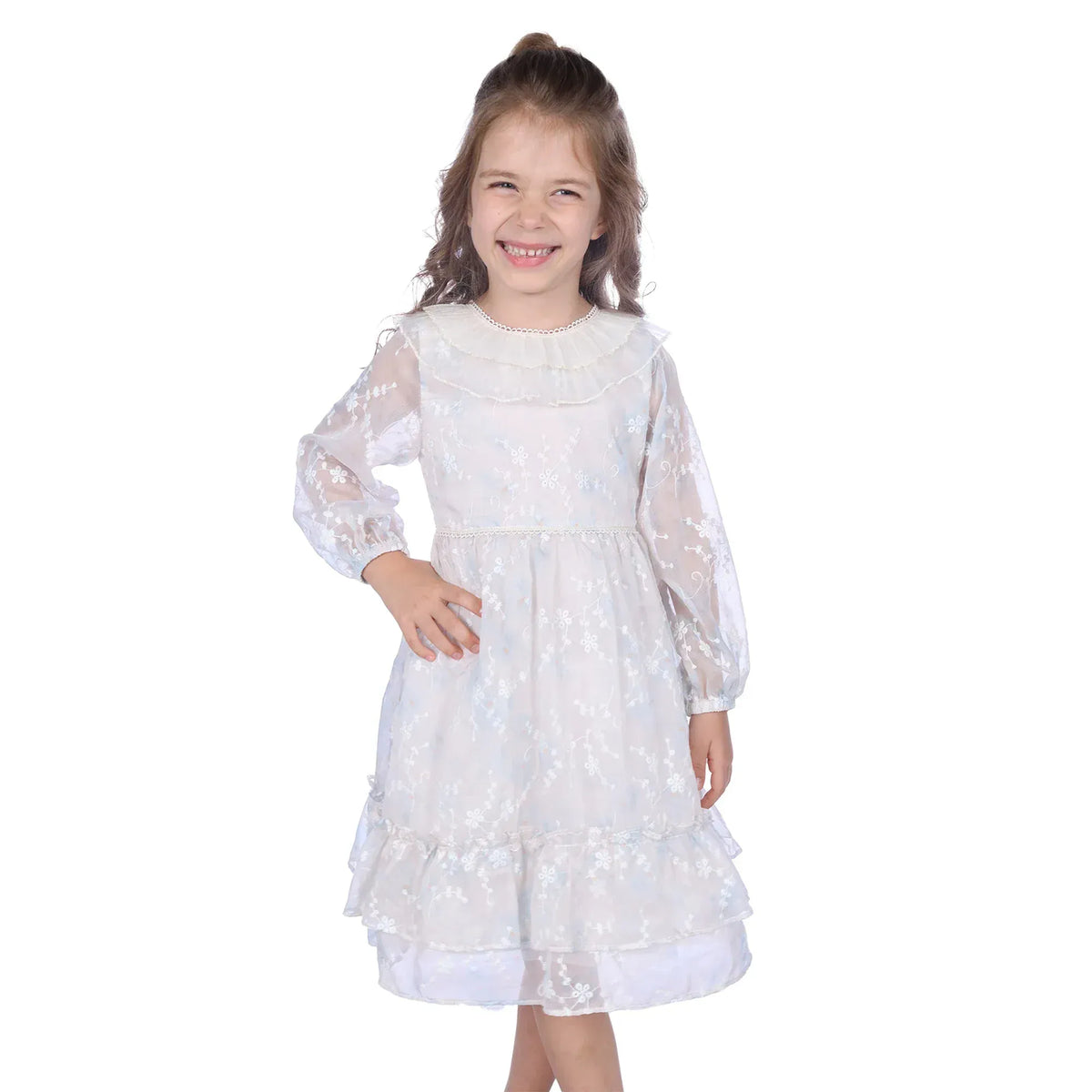 Floral Classic Dress For Girls Image