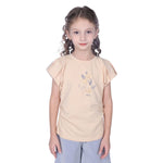 Dark Beige Floral Classic T.Shirt For Girls Image