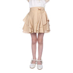 Beige Yellow Plain Classic Skirt For Girls Image