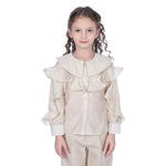 Beige Plain Classic Shirt For Girls Image