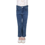 Jeans Blue Washed Jeans Classic Pants For Girls Image