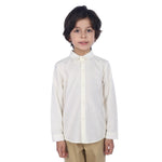 Beige Yellow Plain Classic Shirt For Boys Image