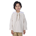 Beige Striped Classic Blouse For Boys Image