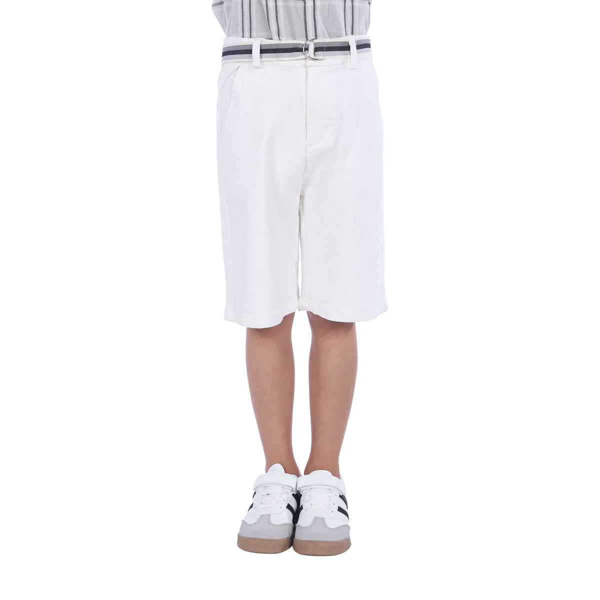 Off White Plain Classic Shorts For Boys Image