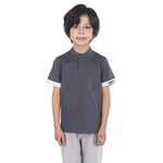 Dark Grey Badge Classic Polo Shirt For Boys Image
