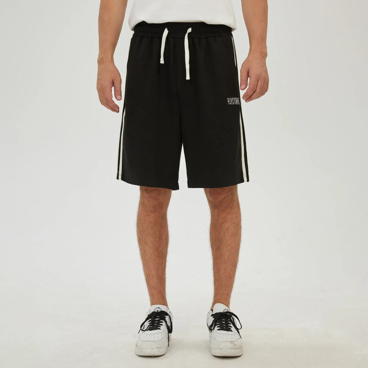 Black Embroidery Shorts for Men Image