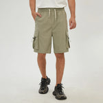 Grey Bean Green Badge Shorts for Men Image