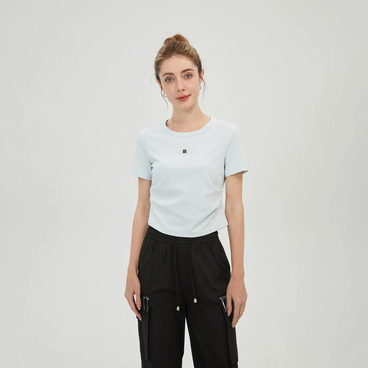 Sky Blue Badge T.Shirt for Women Image