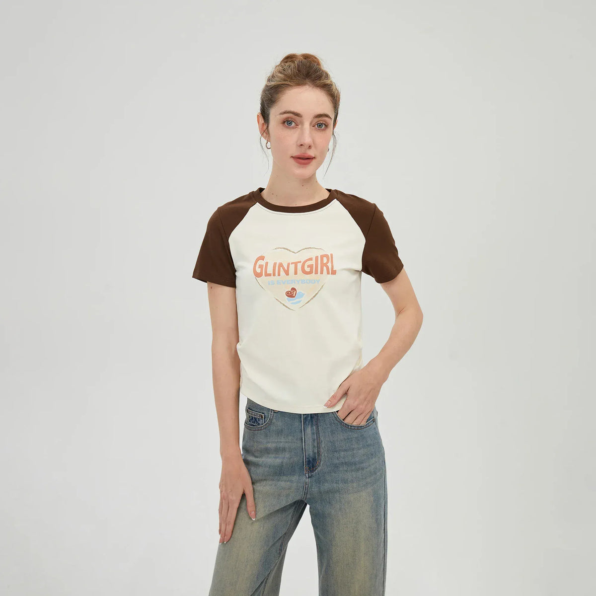 Off White Printed T.Shirt for Women Image