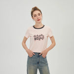 Pink Printed T.Shirt for Women Image