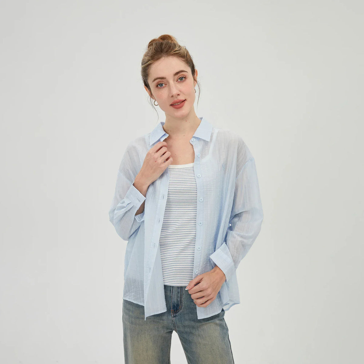 Sky Blue Shirt-2Pc for Women Image