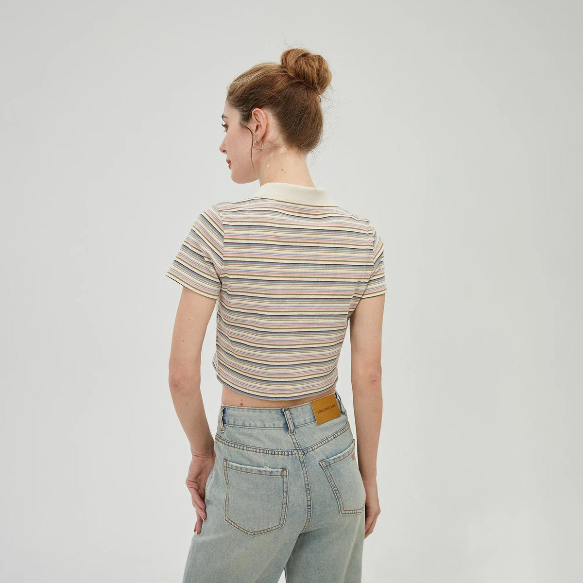 Striped Polo Shirt for Women Image