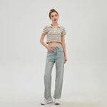 Striped Polo Shirt for Women Image