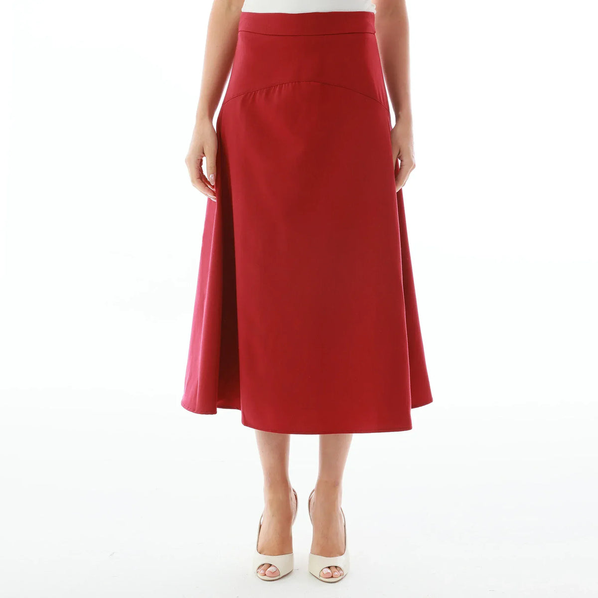 Maroon Plain Skirt for Women Image