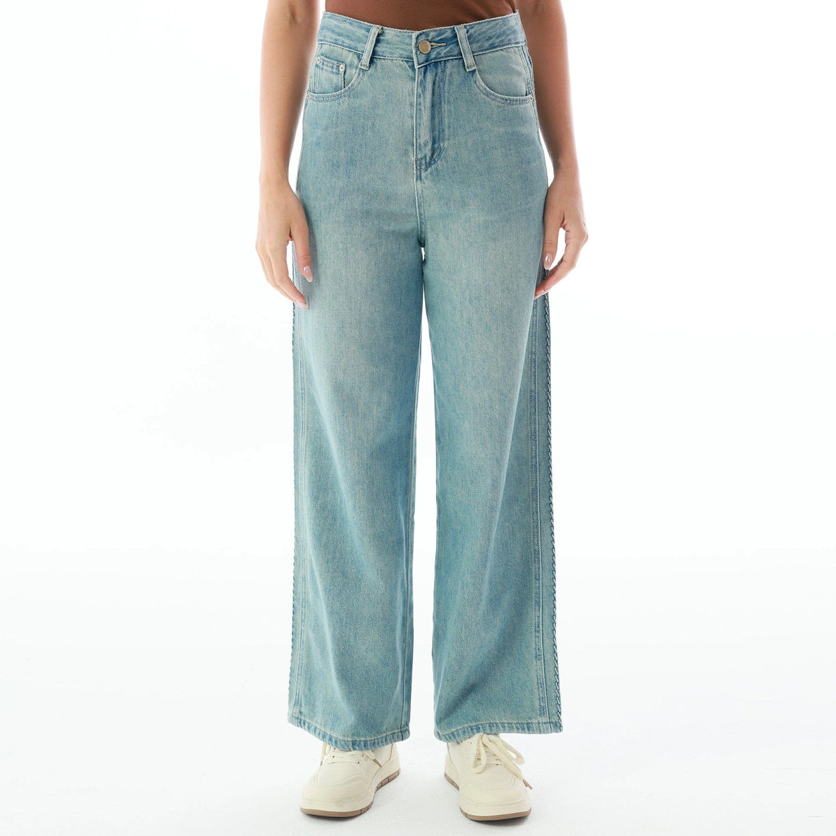 Jeans Blue Washed Jeans Pants for Women Image