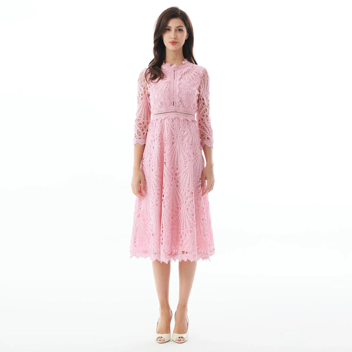 Pink Laced Dress for Women Image