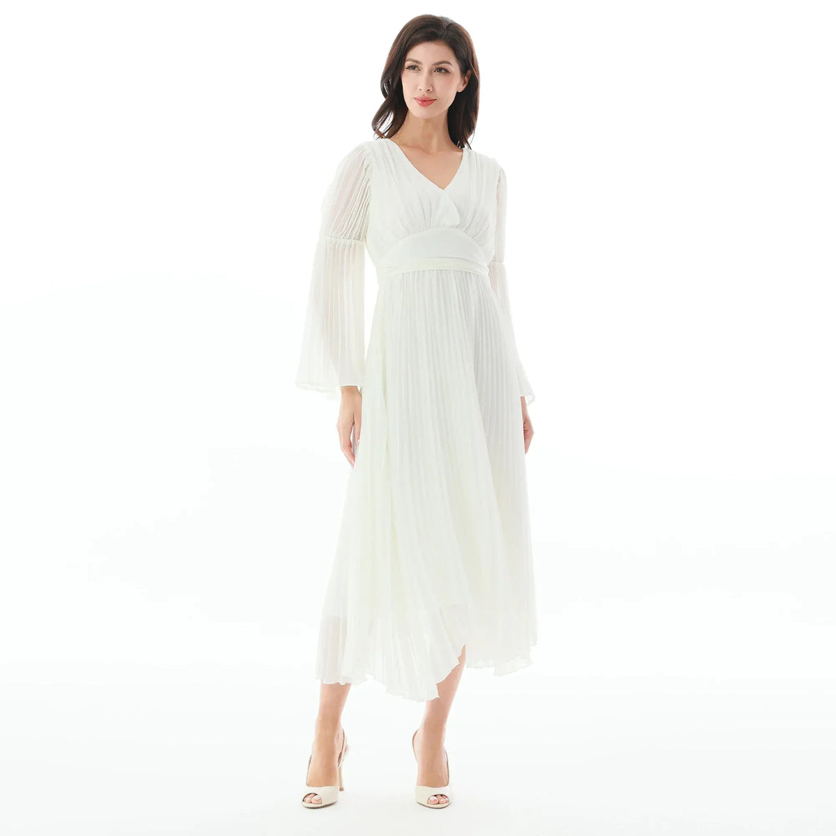 White Plain Dress for Women Image