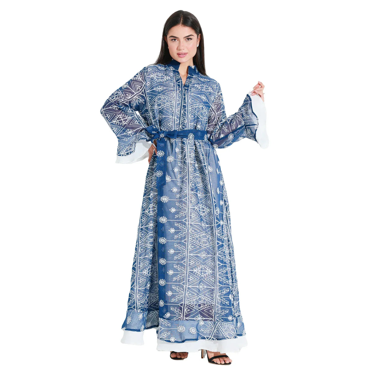 Blue Embroidery Galabia for Women Image
