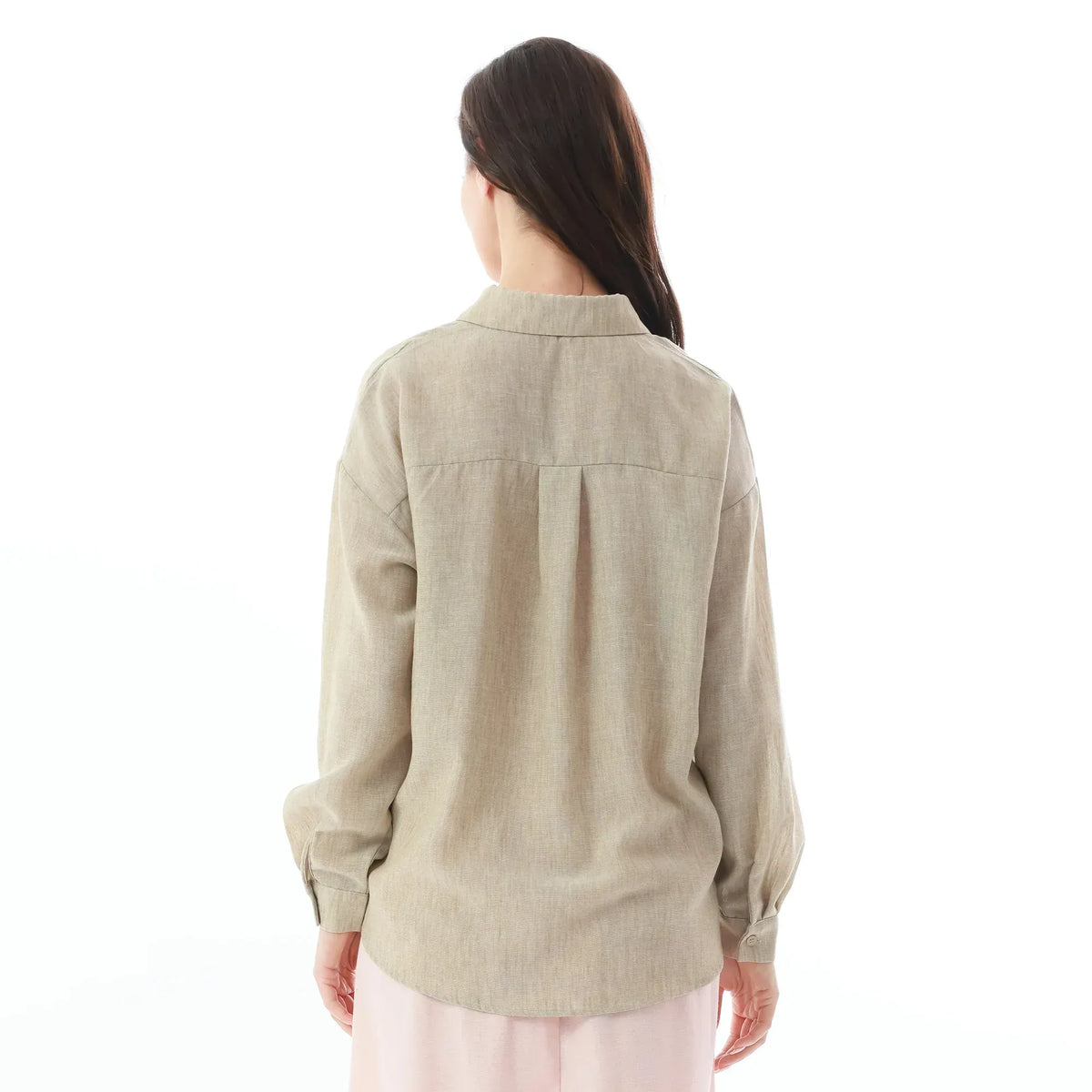 Solid Linen Shirt for Women Image