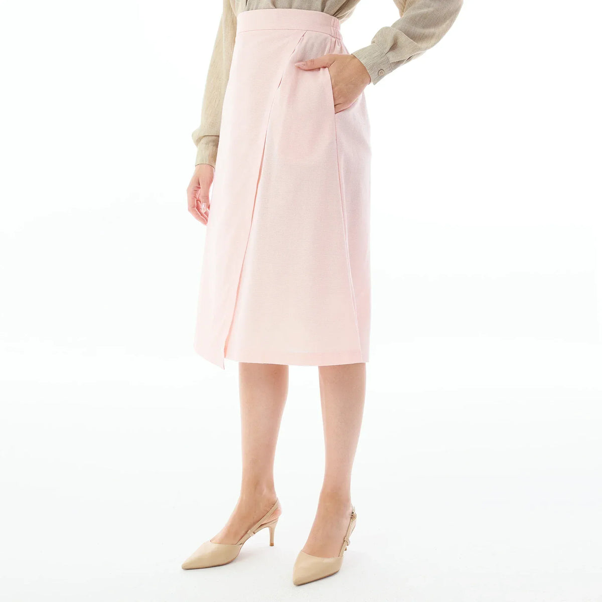 Plain Linen Skirt for Women Image