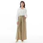 Solid Linen Pants for Women Image