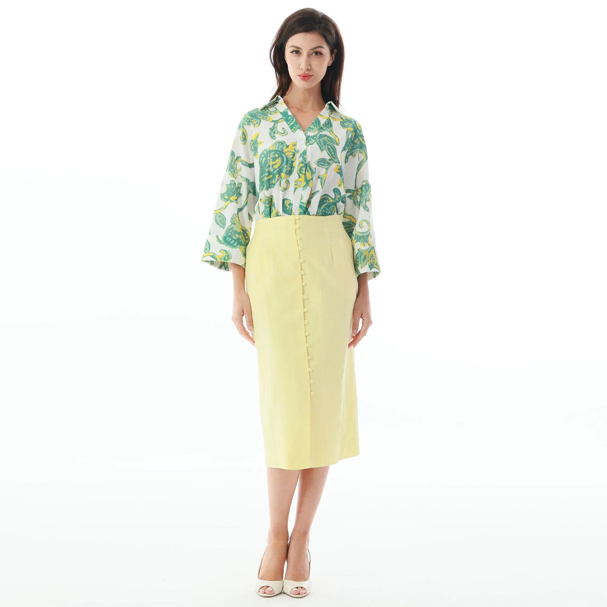 Plain Linen Skirt for Women Image